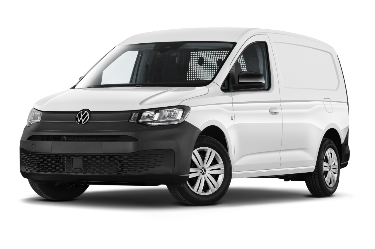 Low aggressive front three quarter view of a Low aggressive front three quarter view of a Stock pictures of low aggressive front three quarter view of 2021 Volkswagen Caddy Cargo Maxi Business 4 Door Cargo Van